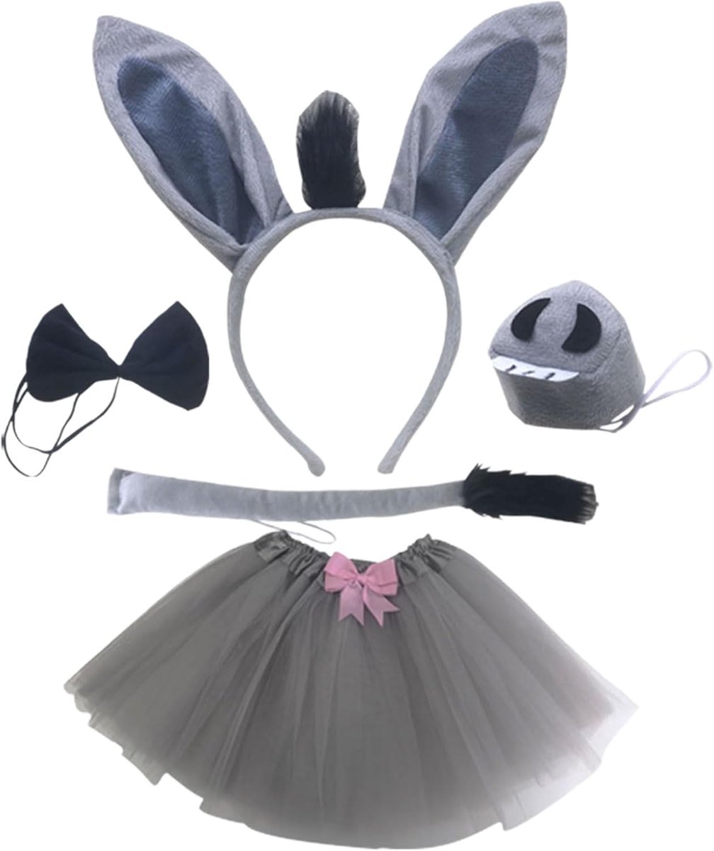 Kostuums voor kinderen, cosplay, ezeloren, ezelstaart, vlinderdas