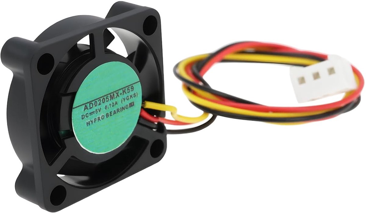 koelventilator 3-pins AD0205MX-K59 DC5V 25x25x6mm, compatibel met 25mm 3-pins apparaten