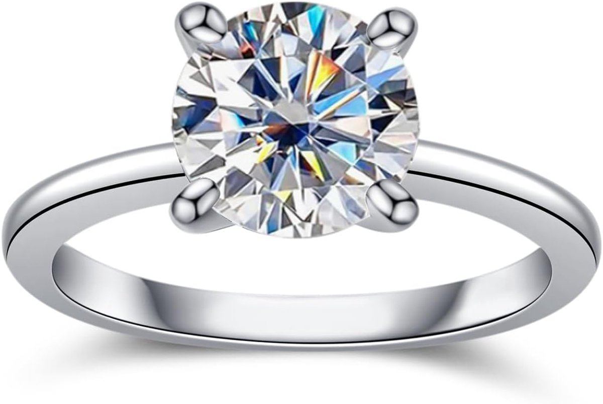 Ringen voor vrouwen, klassiek model, met Gra-certificaat, 925 zilver