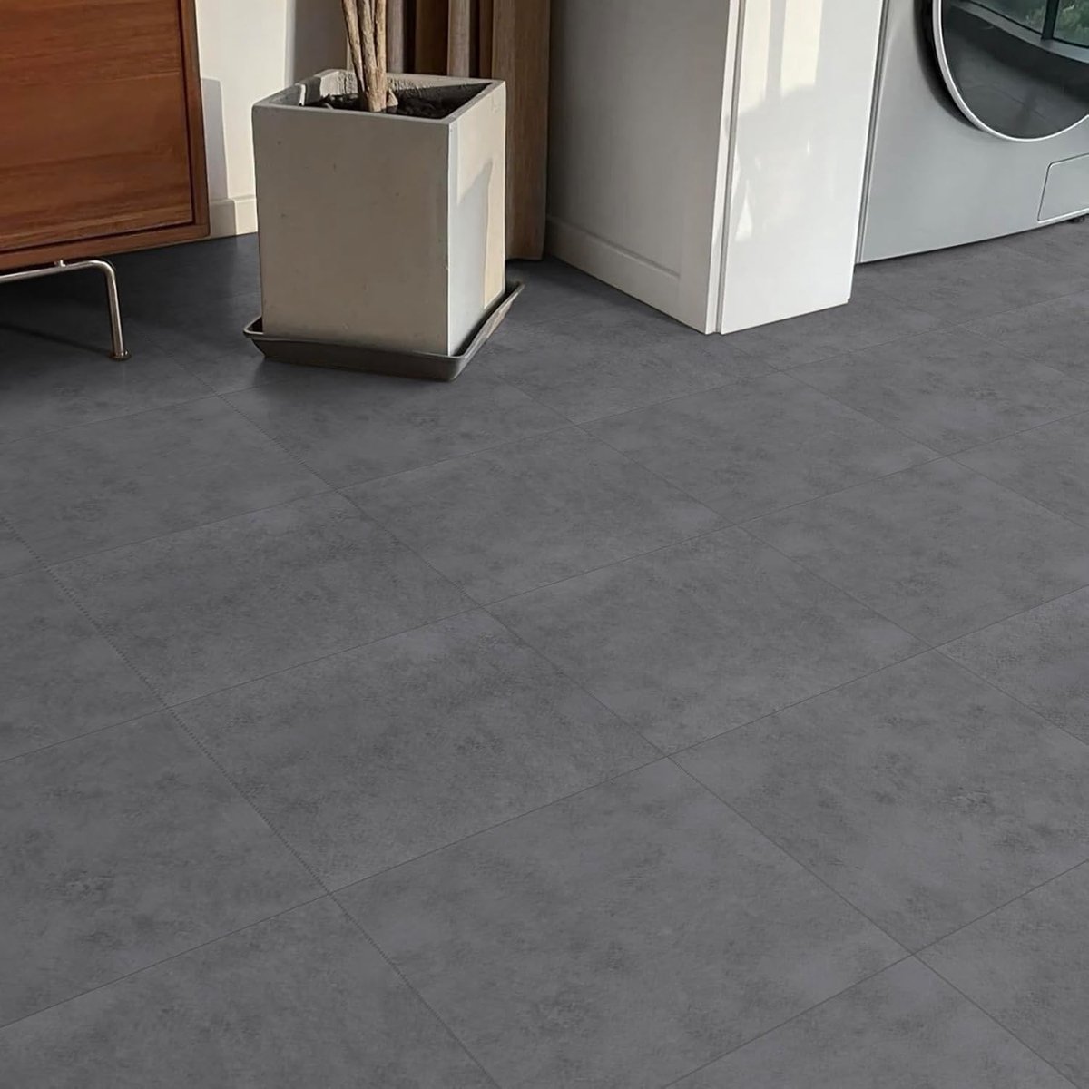 Vinylvloer, zelfklevend, pvc-vloerbedekking, zelfklevend, extra slijtvast, waterdicht, grijs marmereffect voor keuken, badkamer, slaapkamer, 30 x 30 cm, 20 stuks
