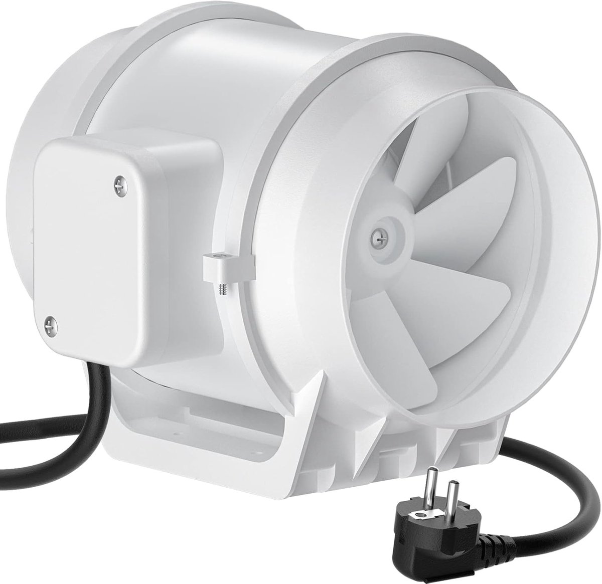 Power Buisventilator 125mm Afvoerventilator Rookafzuiging 230V Stille Kanaalventilator Energiebesparend Badkamerventilator Buisventilator met EU-stekker voor Keuken, Badkamer, Garage