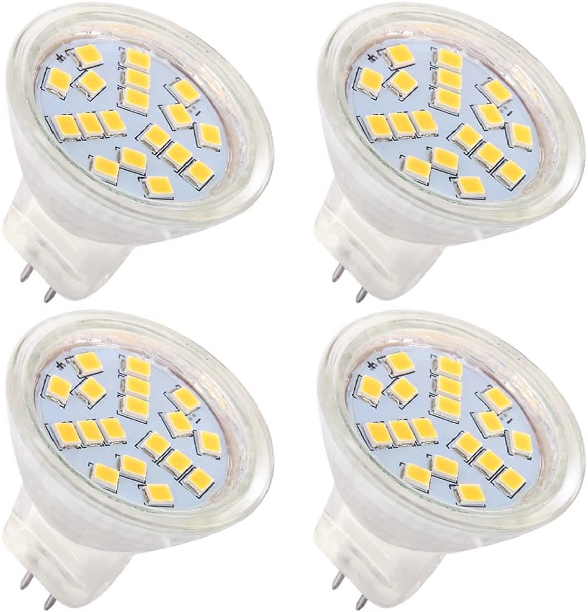GU4 LED 12V 24V 4W warm wit 3000K, vervangt 35W halogeenlampen geschikt voor thuis, landschap, ingebedde, track verlichting (4 stuks)