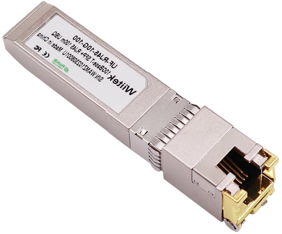 SFP+ naar RJ45 Module - Koperen Transceiver Ethernet - Netwerk Uitbreiding - 100 Meter Bereik - 10 Gbps - Zilver