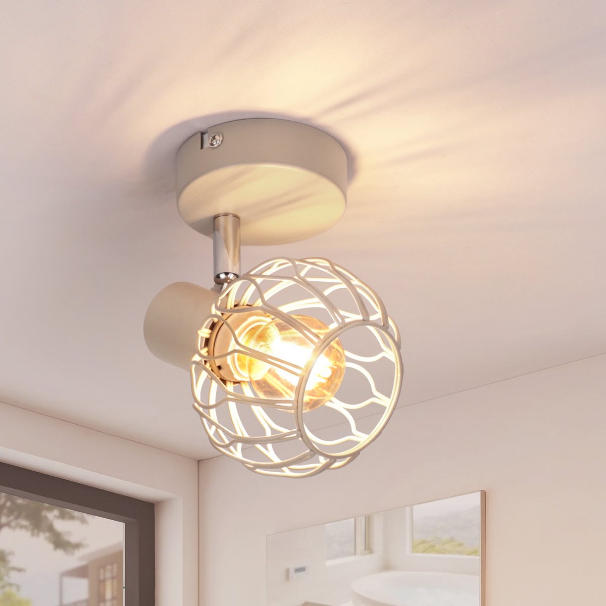 NETTLIFE LED Plafondspot 1-Flammig Grijs - E14 Metalen Deckenstrahler | 350° Draaibaar & Schwenkbaar | Moderne Plafondlamp voor Gang, Keuken & Slaapkamer | Zonder Lampen