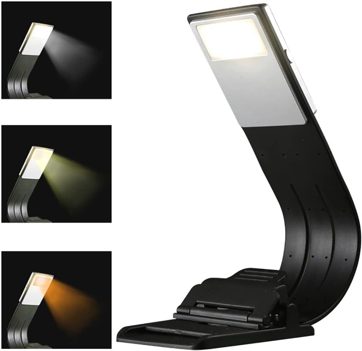 Leeslamp Boekenklem - LED - 3 Kleurmodi - USB Oplaadbaar - Voor Boeken en E-Readers
