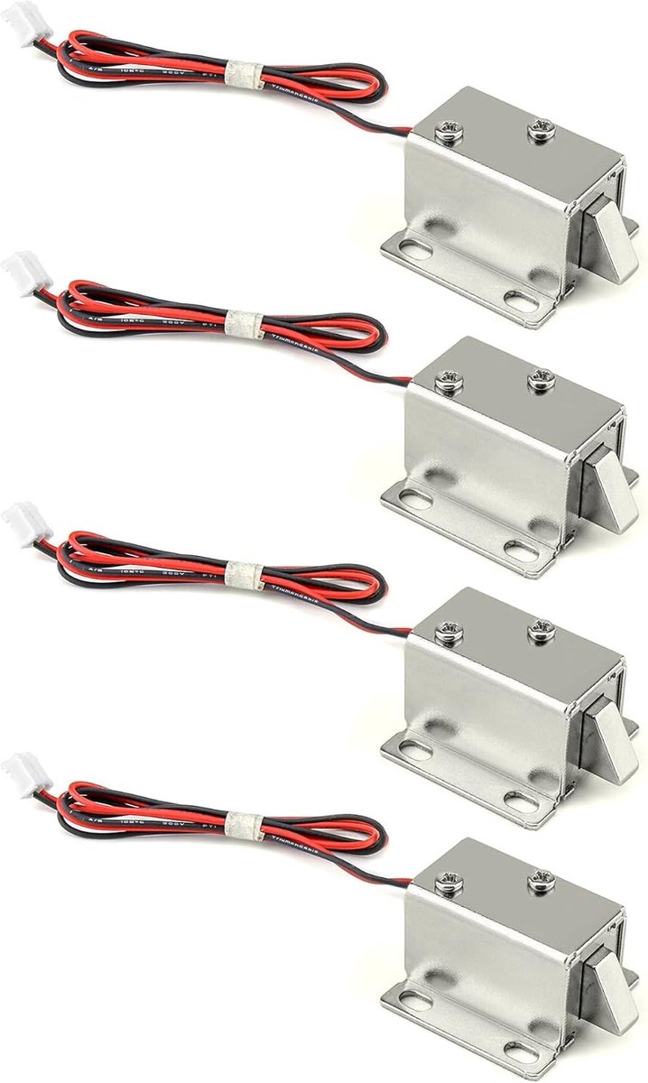 DC12V Solenoid Elektromagnetisch Elektrisch Slot, voor Beveiligingssysteem Kluizen Deur Kast Kastdeur, 4 stuks