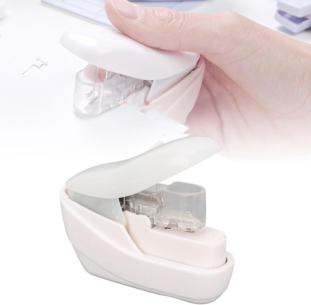 Nietjesloze Nietmachine - Papierbinder Zonder Nietjes - Documenten Organiseren - Bindt Zonder Metaal - 4 Vel Capaciteit - Wit