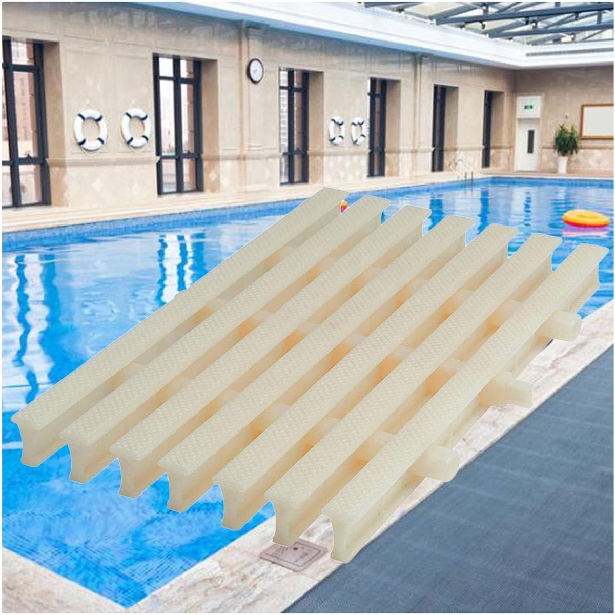 Zwembadafvoer Rooster - Vloerrooster Afvoer - Watermanagement - Anti-verstopping Ontwerp - 25 x 100 cm - Beige