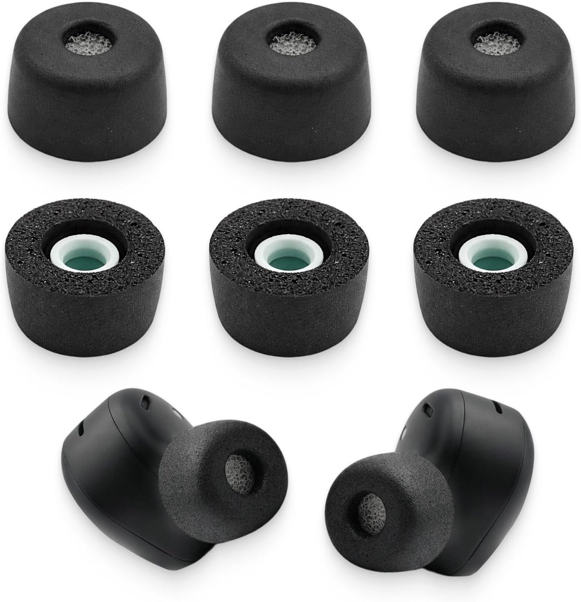 SnelShoppen - 6 Stuks Traagschuim Oorknoppen Vervangende Oordopjes, Ergonomisch Comfort, Geluidsisolatie voor In-Ear Hoofdtelefoon, Matte Afwerking, 3