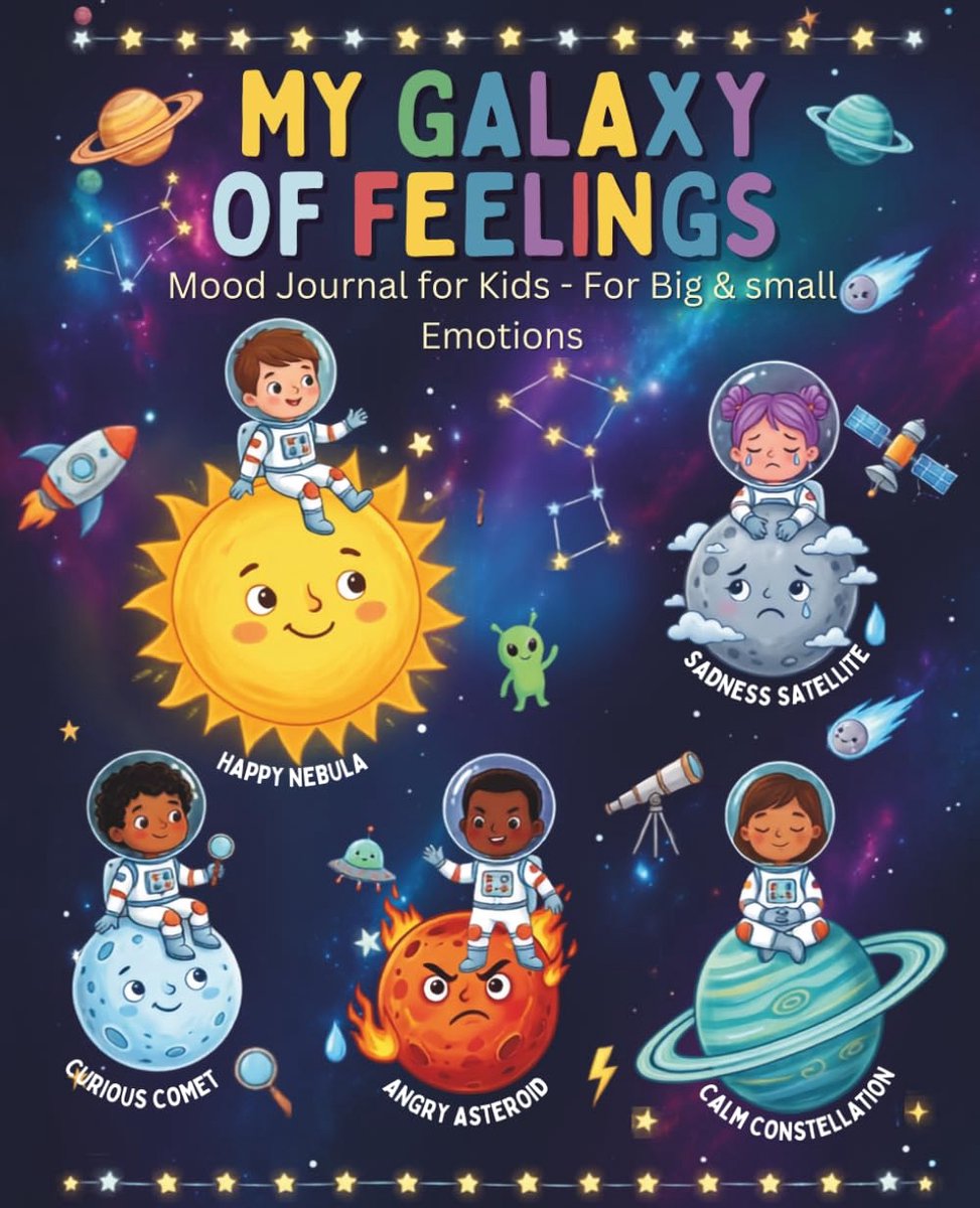 SnelShoppen - My Galaxy of Feelings: Mood Journal voor kinderen - Voor grote en kleine emoties, 120 pagina's, kleurrijk, creatief, ideaal voor thuis e