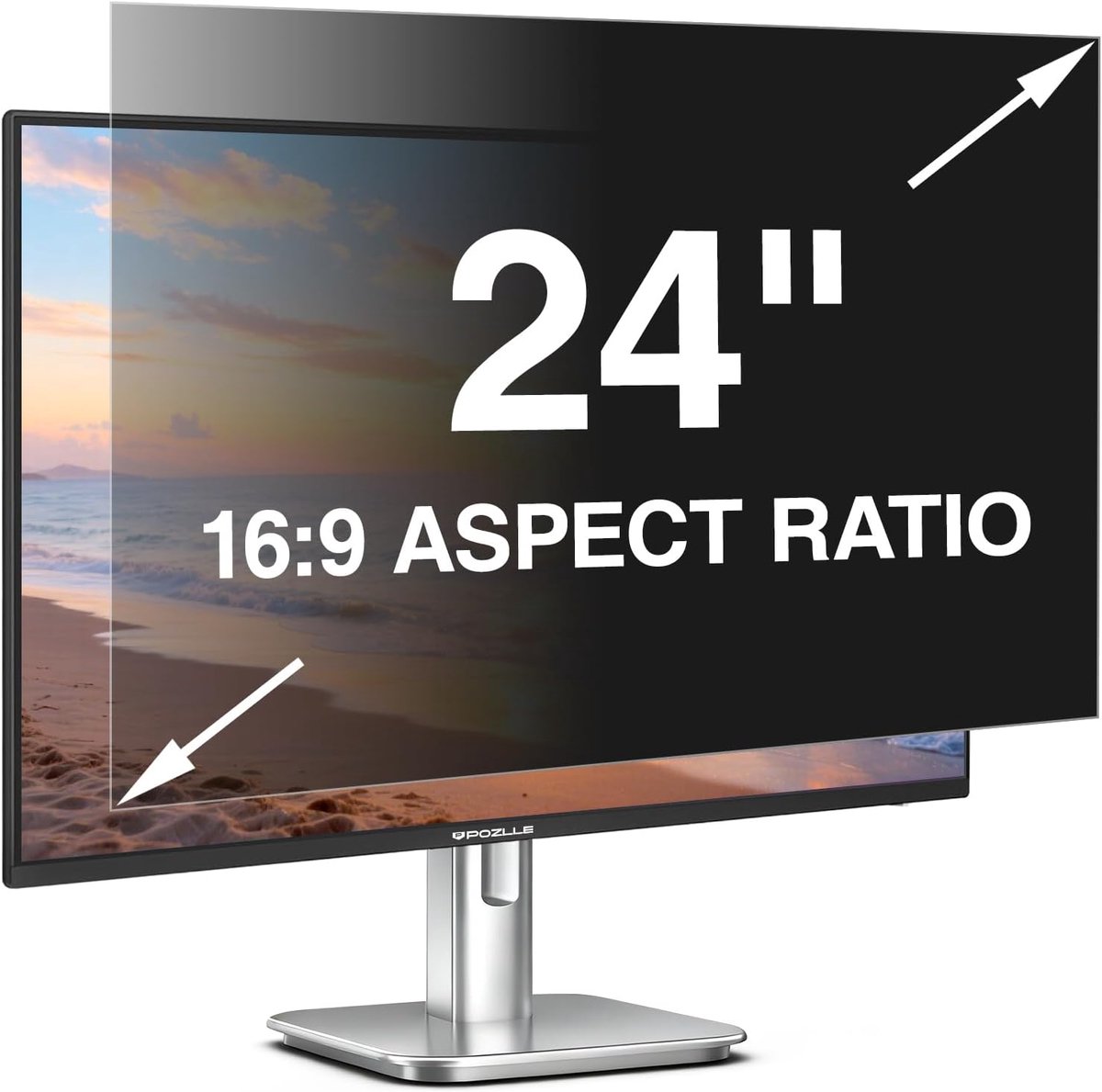 SnelShoppen - Privacy Filter voor Monitor 24 Inch 16:9 | Privacy Scherm met Blauw Licht Filter, Antireflectie, Afneembaar, Perfecte Pasvorm voor HP, S