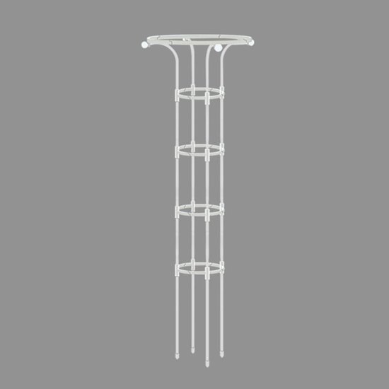 Tuinrek Obelisk - Klimplantsteun Plantensteun - Planten Ondersteunen - Stevige PVC Constructie - 50 x 65 cm - Wit