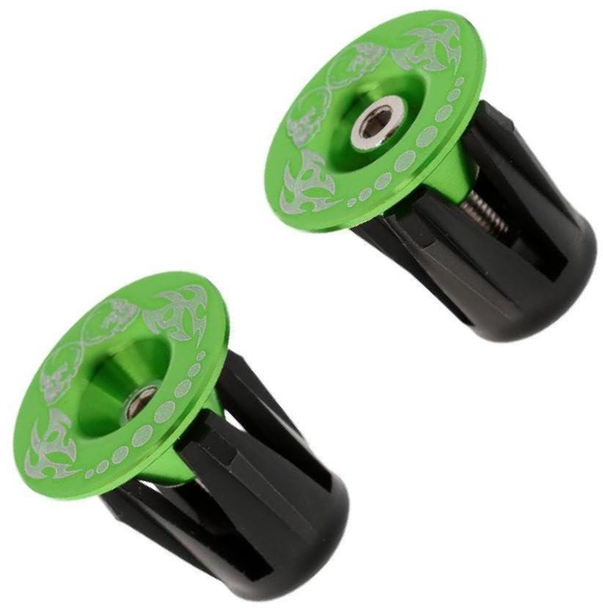 Stuureinddoppen Fiets - Stuurdoppen Handgrepen - Fiets Beschermen - CNC Gefreesd Aluminium - 2.5 cm Diameter - Zwart