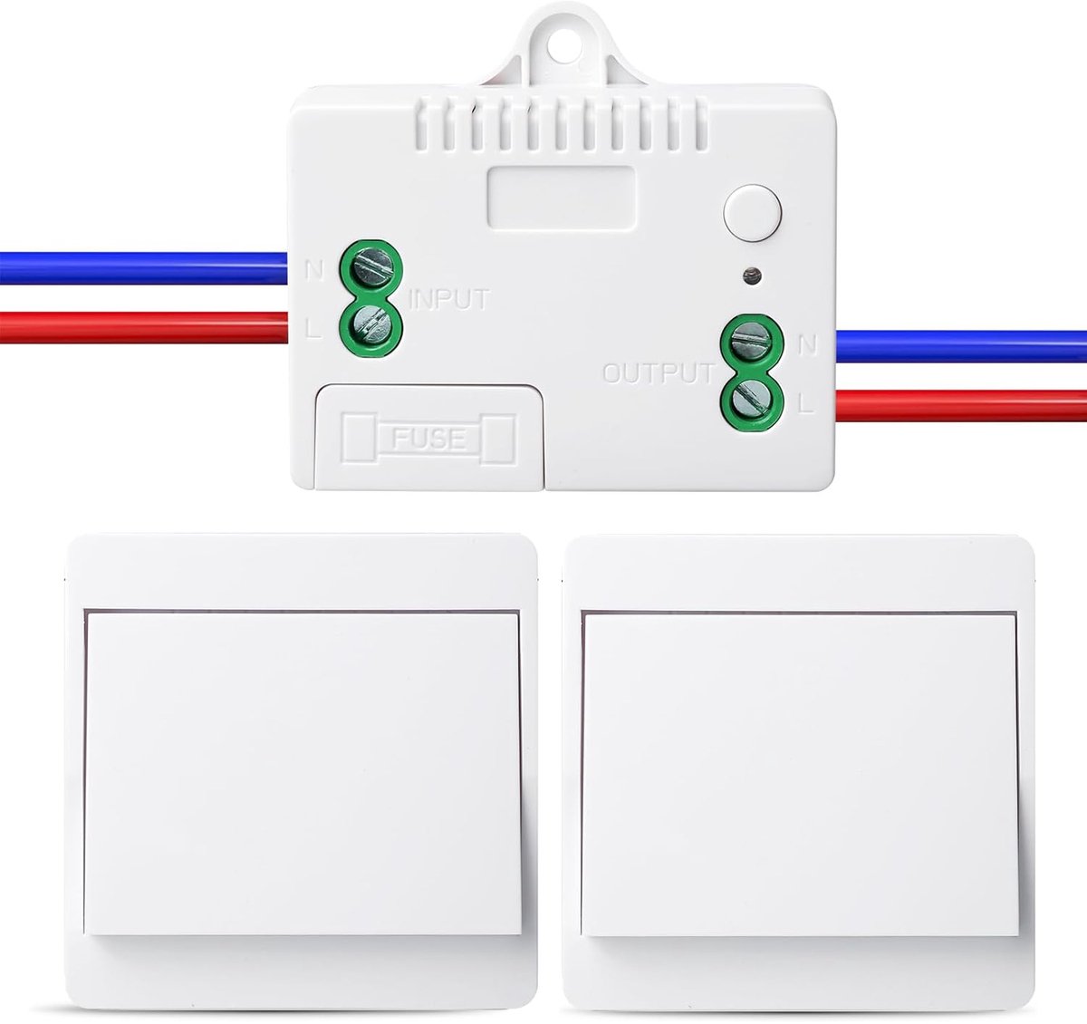 Set van 2 220 V draadloze wandschakelaars - Waterdicht IP44 - Voor huis en kantoor - Geen bekabeling nodig - ShopVlot