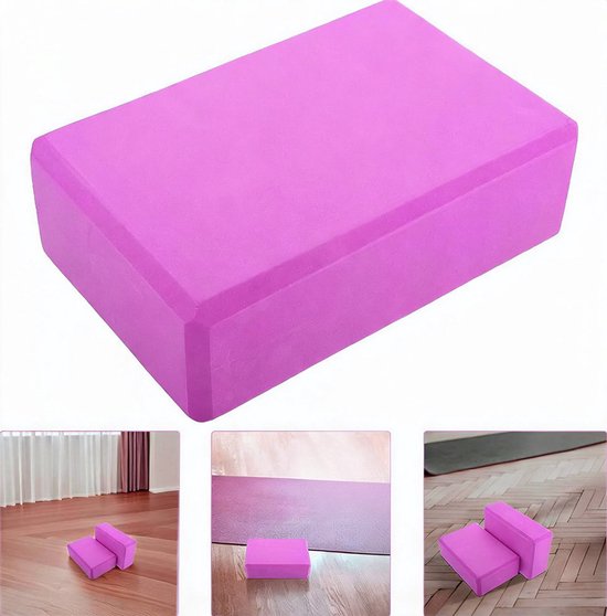 Yogablokken Set - Yoga Blocks - 2 Stuks - Ronde Hoeken - EVA - 23x15x8 cm - Thuis Yoga Oefeningen - Duurzaam & Antislip - Yoga en Pilates - Voor Hoofd, Rug en Heupen - Roze — afbeelding 5