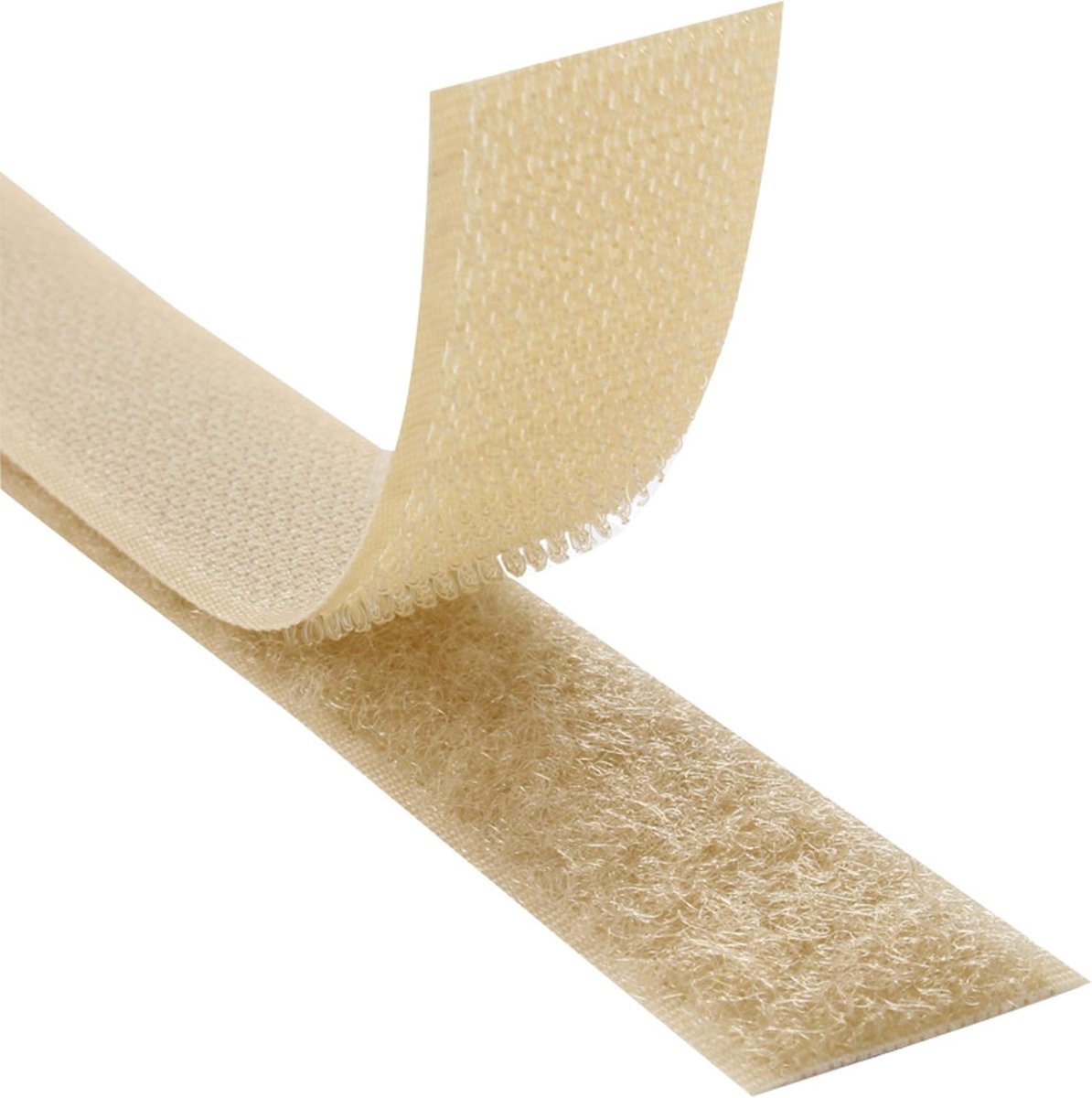 Klitband 20 mm x 3 m - beige - niet zelfklevend - ideaal voor textielprojecten - SnelShoppen