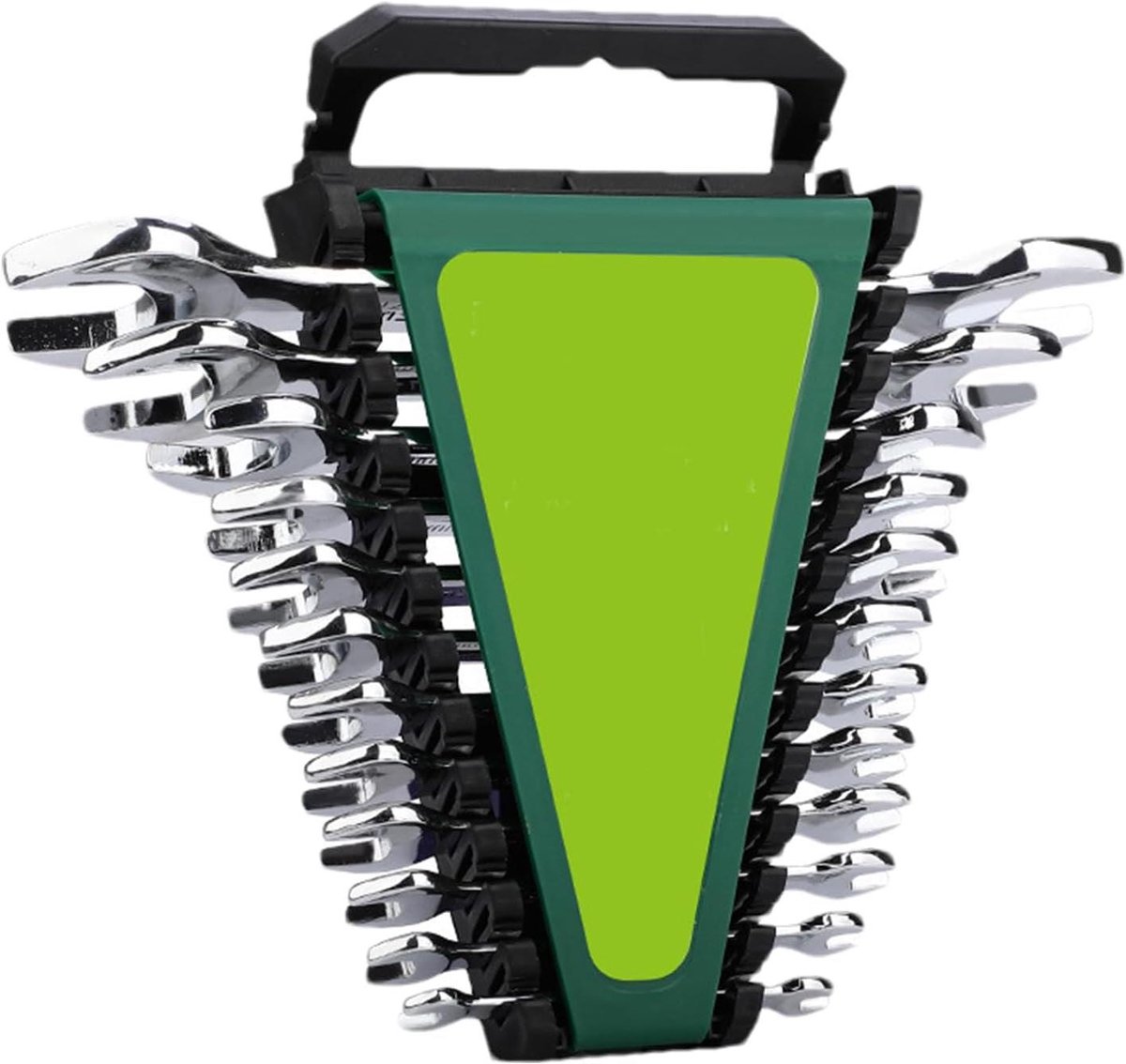 Metrische Ratelsleutelset - Combinatiesleutelset Steeksleutel - Mechanisch Werk - 12-Punts Design - 6-32 mm - Groen