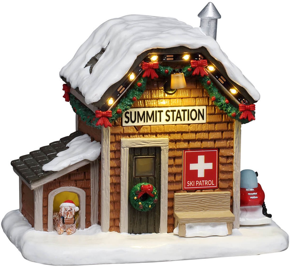 Lemax - Ski Patrol Summit Station - Met Licht