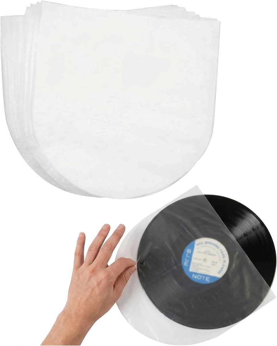 SnelShoppen - 30 Stuks Antistatische Binnenhoezen voor Vinyl 12 Inch - Semi-Transparante Hoezen met U-Vormige Bodem - Perfect voor 33 Toeren Platen -