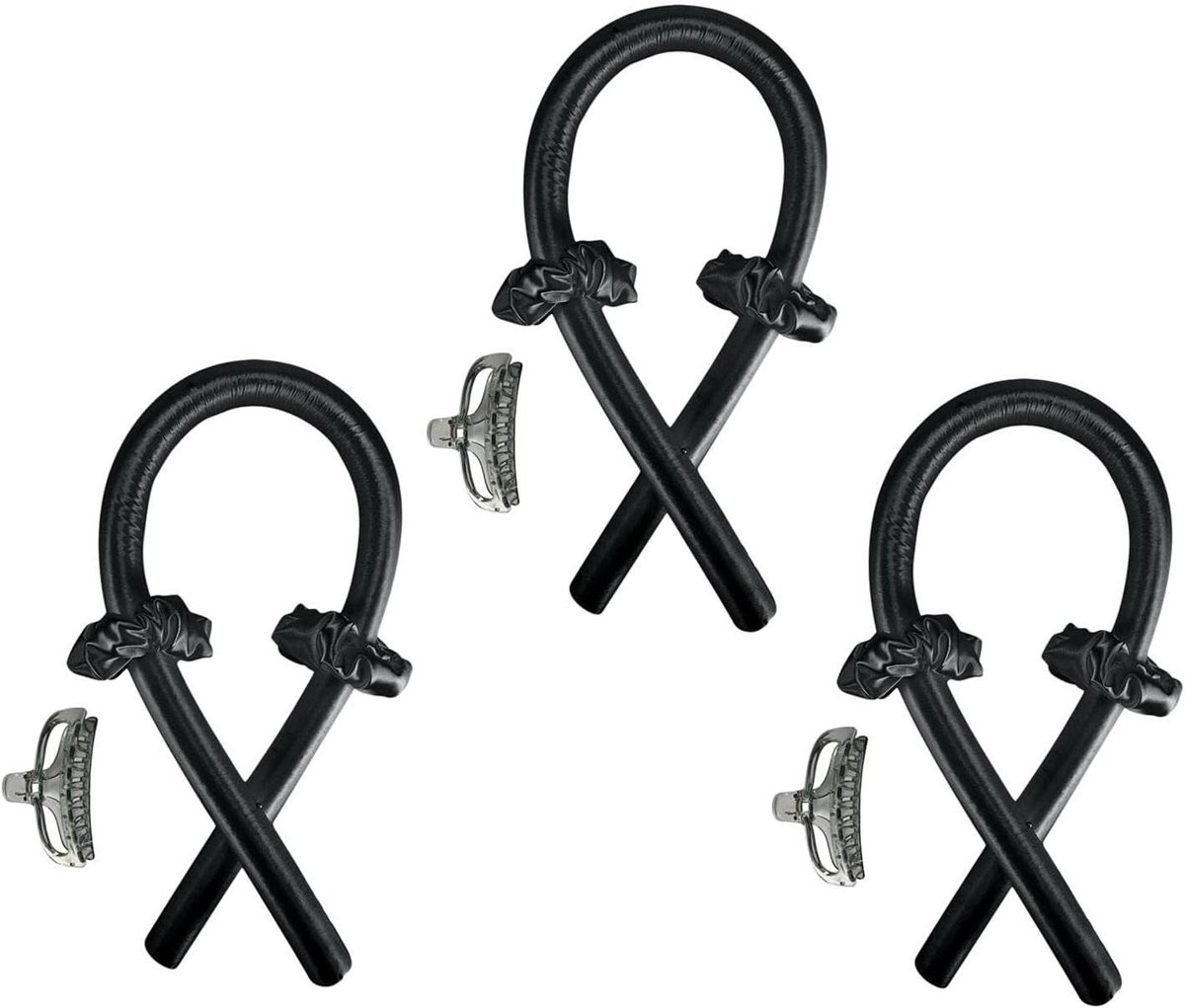 Hittevrije Krulset - Slaapkrullers Krulband - Haar Krullen - Zacht en Beschadigingsvrij - 3 stuks - Roze