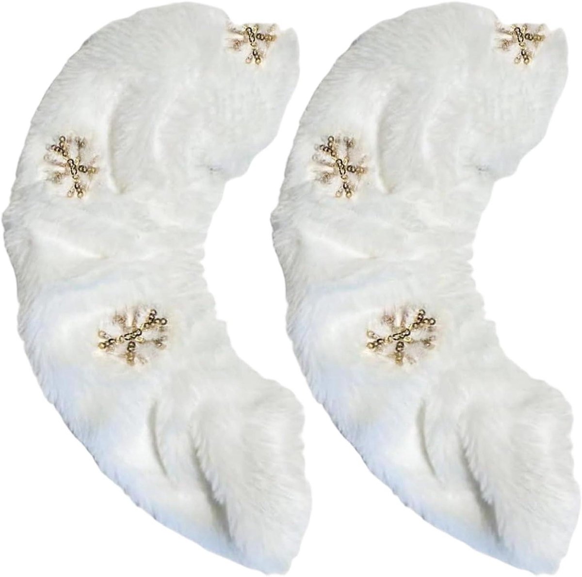 Schaatsbeschermers - Skate Guards - Schaatsen Beschermen - Schokabsorberend Flanel - 25-30 cm - Gouden Sneeuwvlokken