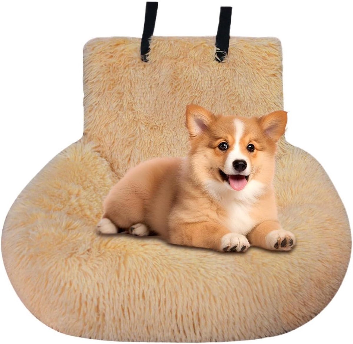 Autostoel voor Honden - Reisbed Huisdier - Veilig Reizen - Wasbare Constructie - 60x60cm - Abrikoos