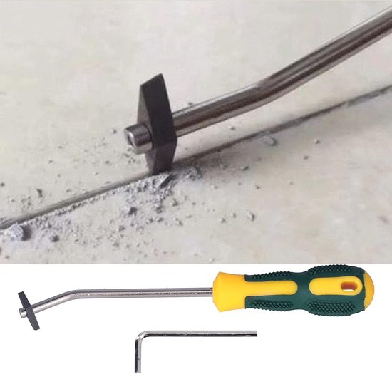 Voegenverwijderaar Gereedschap - Voegenreiniger Handmatig - Tegels Schoonmaken - Ergonomisch Handvat - 26 x 8 x 4 cm - Grijs — afbeelding 5