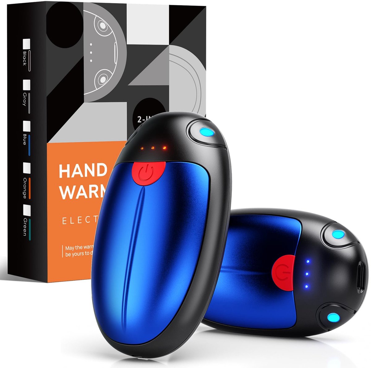 SnelShoppen - Handwarmer Oplaadbaar 2-Pack - Elektrische Handwarmers met 3 Temperatuurniveaus - USB Handwarmers voor Buitensporten, Raynaud en Artriti