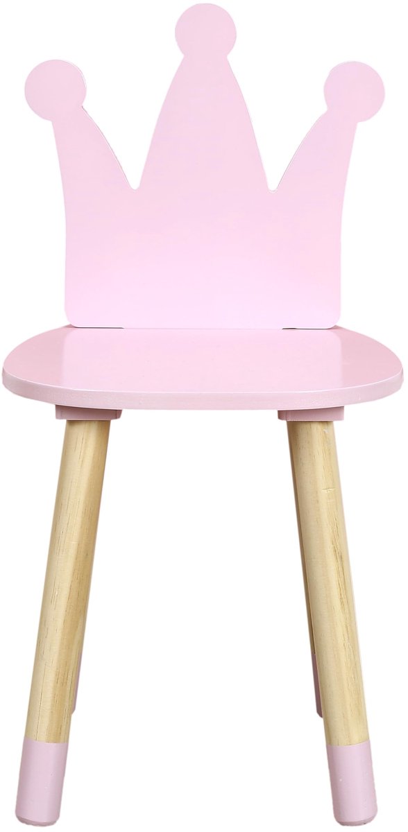Kinderstoel met kroonmotief - Roze houten design voor de kinderkamer — afbeelding 2