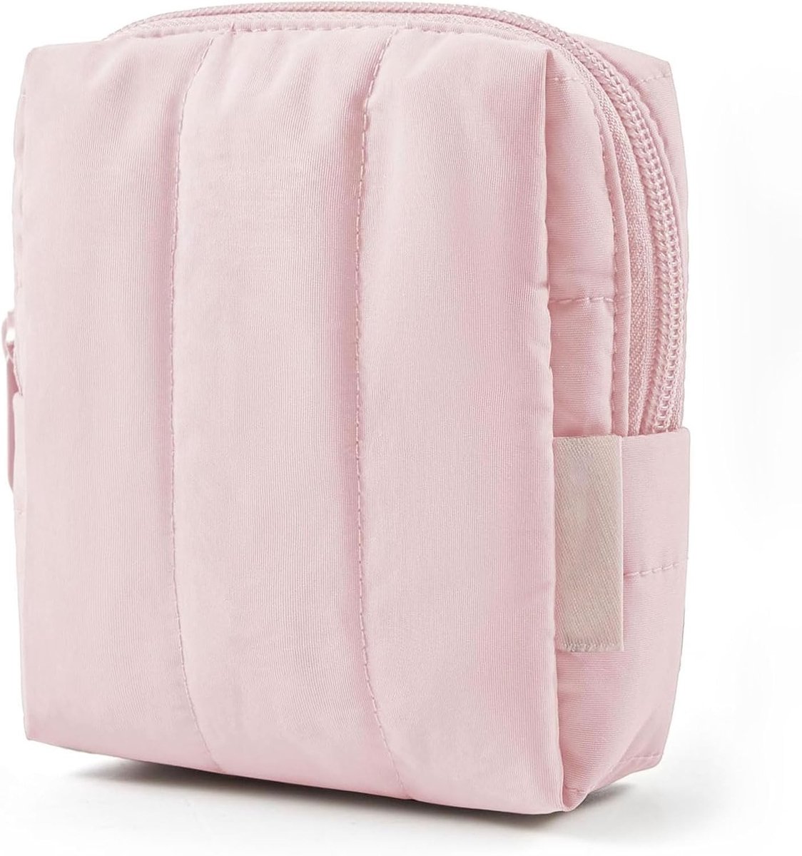 Kleine Make-up Tas voor Vrouwen, Handige Reistas voor Cosmetica, Zachte Make-up Pouch met Rits in Roze, Ideaal voor Dagelijks Gebruik en Reizen