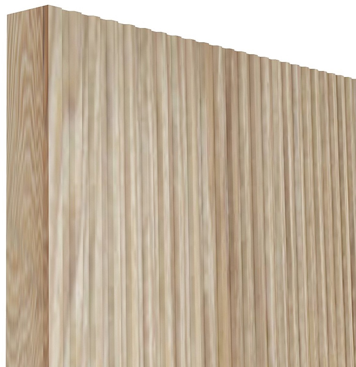 Vente-unique Schuifdeur in hout en MDF met onzichtbare rail - Licht naturel gestreept - 83 x 210 cm - LORVISA
