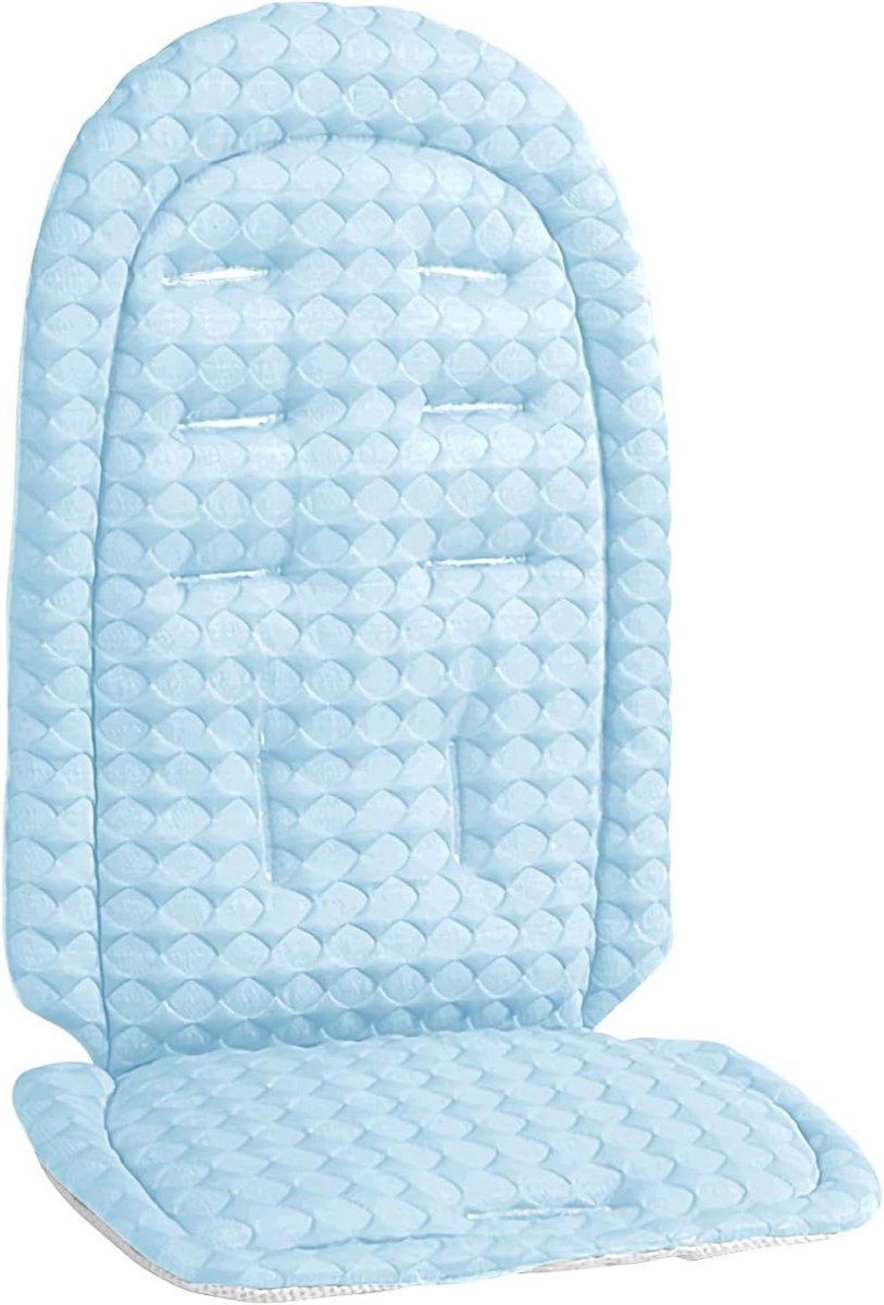 Wandelwagen Zitje Bekleding - Kinderwagen Kussen - Baby Comfort - Ademende Koellaag - 36x64cm - Blauw
