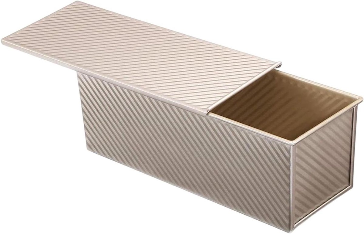 Brood bakpan - Toast box mold - Brood bakken - Golvende textuur - 32x12x11 cm - Goud