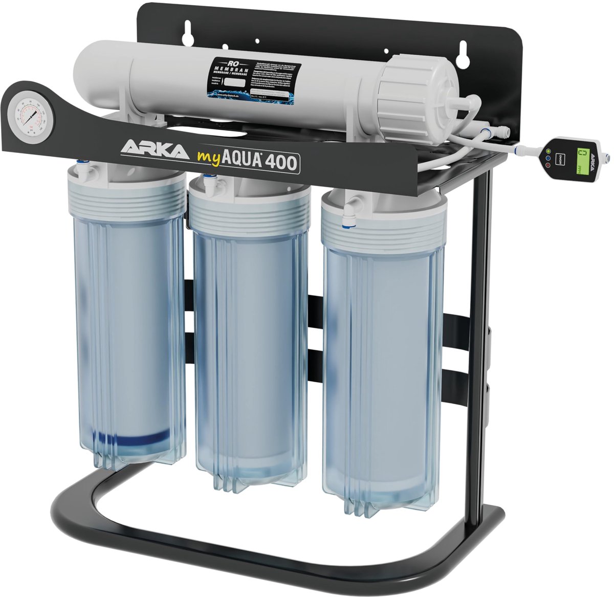 SnelShoppen - Omgekeerde Osmose-installatie ARKA MyAQUA 400, tot 400 l/dag, incl. drukverhogingspomp, waterfilter en onthardingsinstallatie voor aquar