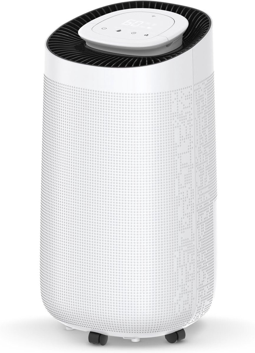 Ontvochtiger 16 L/dag - 2-in-1 met luchtzuiveraar - Timer en LED-display - Ideaal voor slaapkamer en badkamer - SnelShoppen