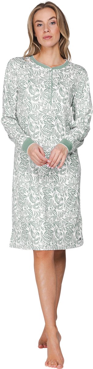 Pastunette - Nachthemd - Soft Paisley - Katoen Interlock - Groen - Maat 44