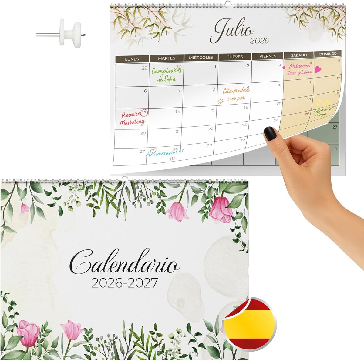 Wandkalender 2026 - 18 maanden - natuurthema - praktische planning - SnelShoppen