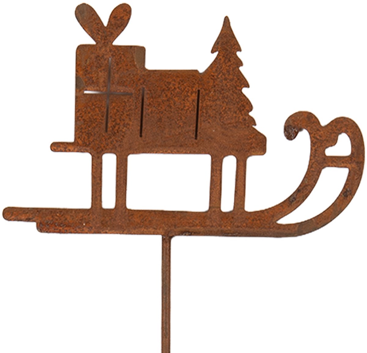 Clayre & Eef Tuinsteker Slee 12x1x38 cm Bruin Metaal