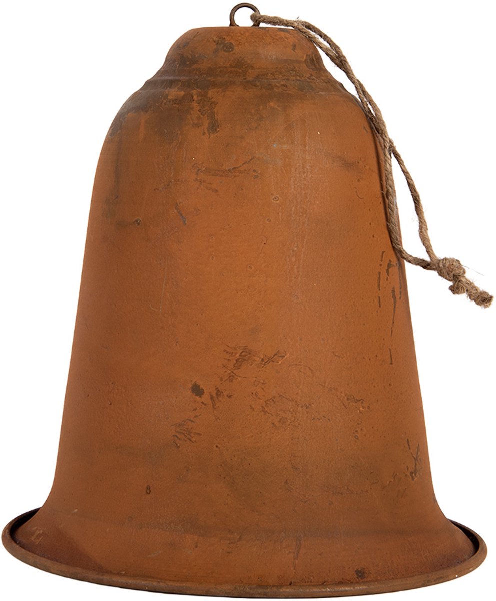 Clayre & Eef Kerstdecoratie Beeld Bel Ø 15x17 cm Bruin Metaal