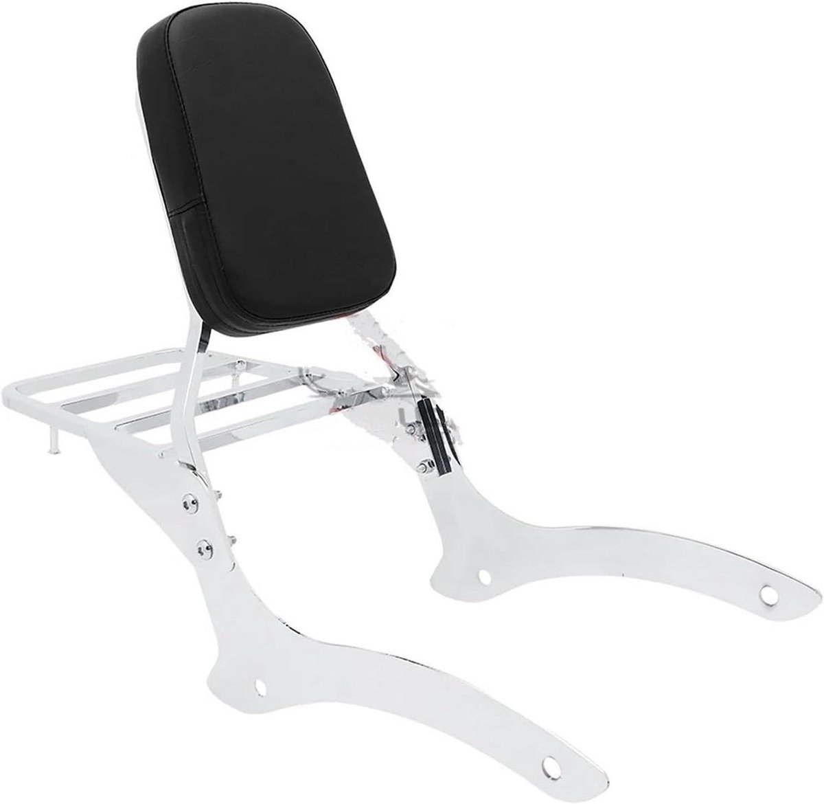 Passagierskussen Motorfiets - Rugsteun Bagagerek - Comfortabel Reizen - Stevig Stalen Frame - 332 kg - Zilver