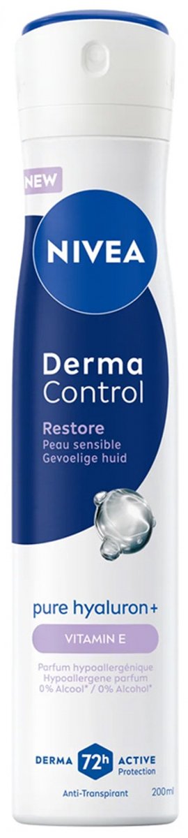 Nivea Derma Controle Restore Anti-Transpirant Deodorant Gevoelige Huid 72H Spray 200 ml