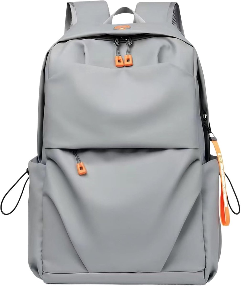 Unisex waterdichte laptoprugzak voor 14-inch laptops - Met USB-oplaadpoort en koptelefoonaansluiting, geschikt voor universiteit, school, werk, zakenreizen en andere gelegenheden (grijs)