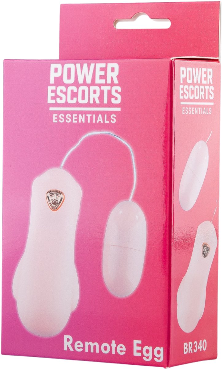 Power Escorts Vibrerend Ei met Afstandsbediening – Bedrade Controller – Zachtroze