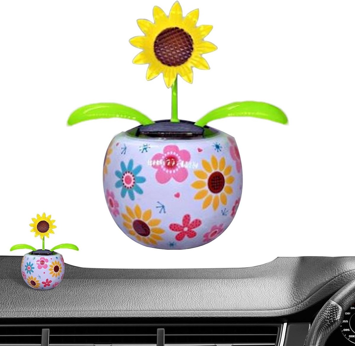 Dansende Bloem Decoratie - Zonnebloem Dashboard Figuur - Auto Opvrolijken - Op Zonne-energie Werking