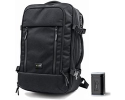 Reistas Handbagage - Vacuüm Compressie Rugzak - 32x21x54 - Tot 45L Inhoud - Luxe Weekendtas - Travel Bag - Anti Diefstal Laptopvak - Gerecyclede Polyester - Zwart - CQLAR