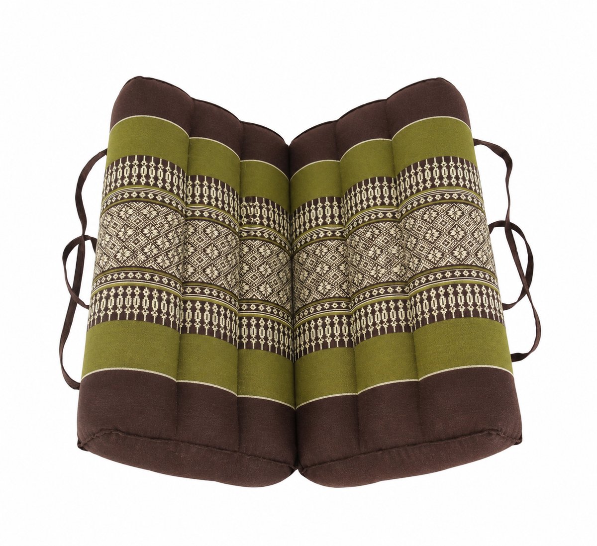 Fine Asianliving Thais Kussen Meditatie Mat Yoga Blok Uitklapbaar 40x40x7cm Kapok Groen Meditatie Mat Matras