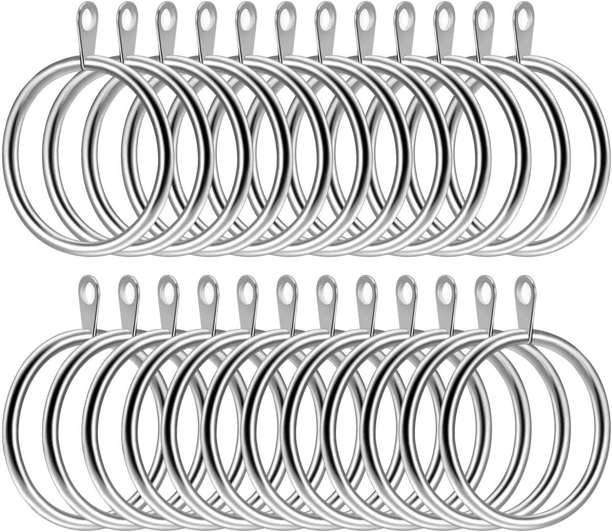 SnelShoppen - 20 Stuks Metaal Gordijnringen 45mm Binnenmaat - Zilver - Geschikt voor Drapeer Stangen en Gordijnen - Hoogwaardige Afwerking