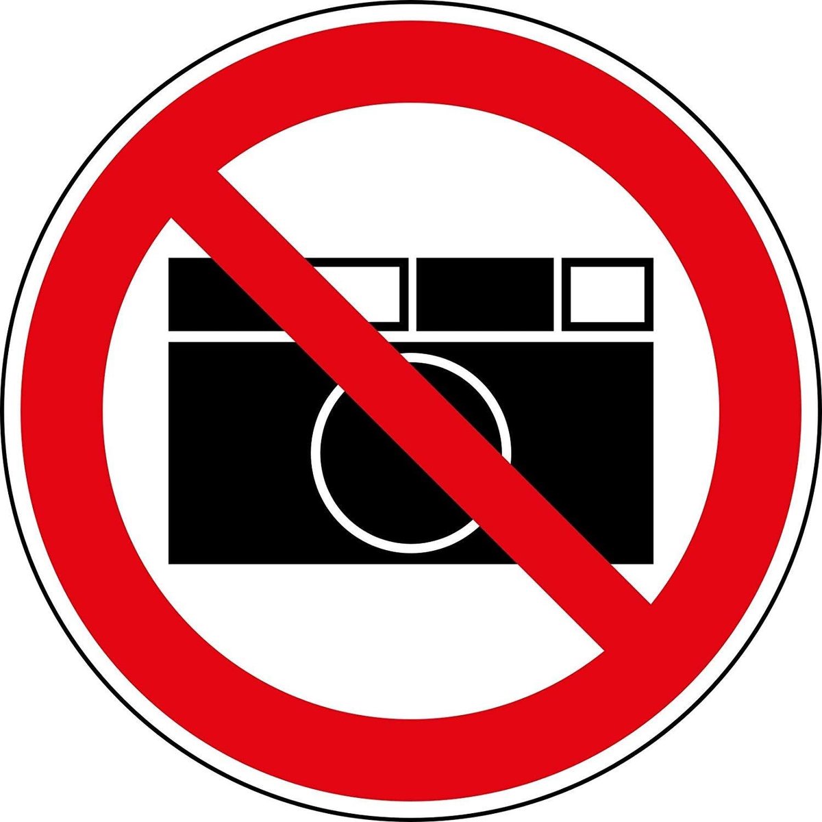 SnelShoppen - Prohibitiestickers Fotografie Verboden I Sticker met Verbodspictogram Ø 9,5 cm I Gebruik van Camera's Niet Toegestaan I Duurzaam en Weer