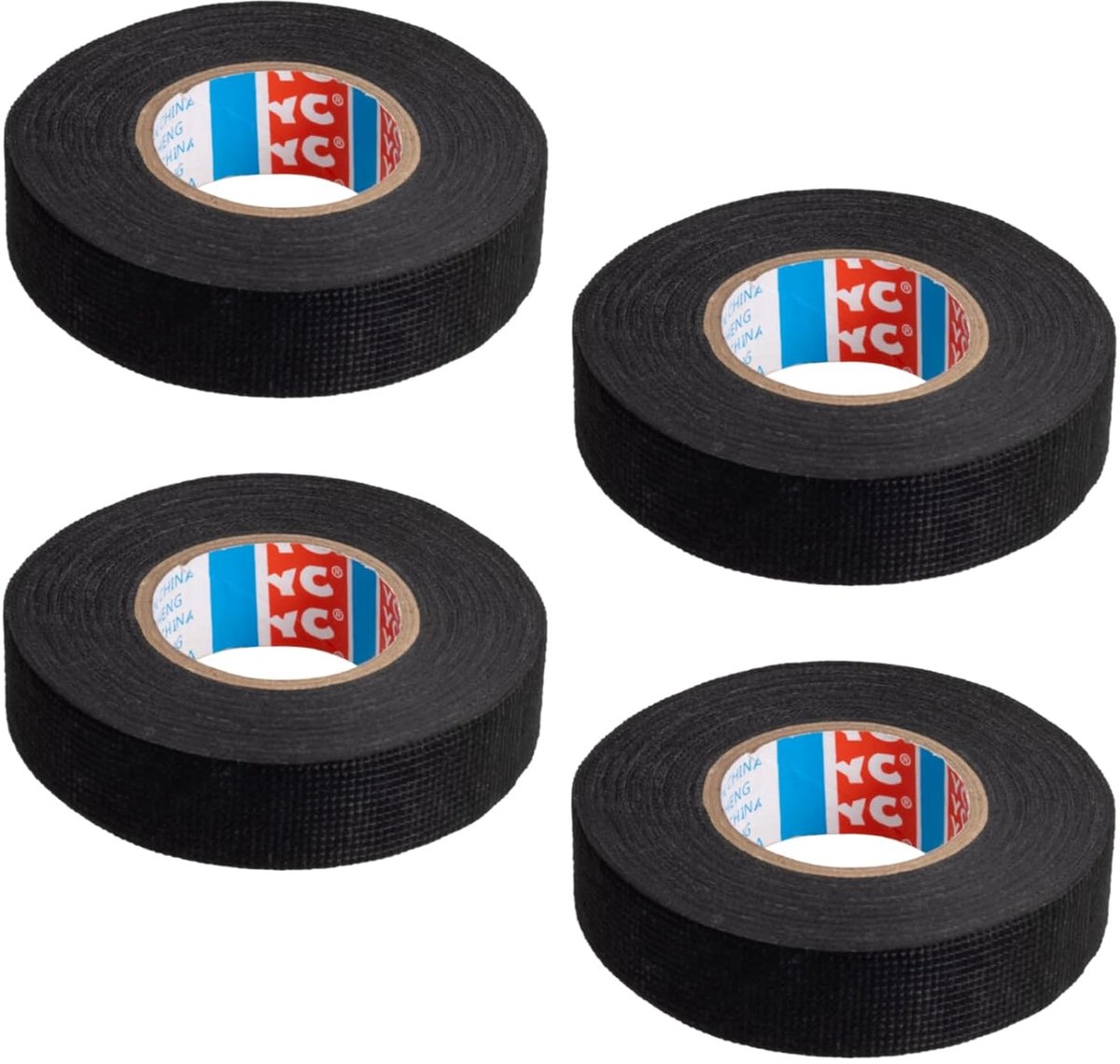 SnelShoppen - 4 Stuks PET Niet-geweven Textiel Tape - Isolerende Reparatie Elektrische Plakband Voor Draadboom - Katoenen Plakband 19mm x 15m