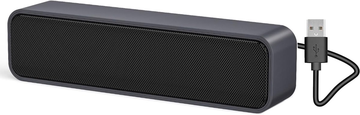 SnelShoppen - SoundBar Mini USB Speaker - Plug and Play Computer Speaker voor Laptop, PC, Notebook, Tablet - Blauwe Grijze Kleur - Ideaal voor Thuis,